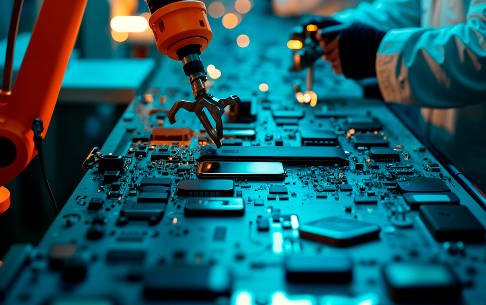 Montagem e manipulação robotizada na indústria eletroeletrônica